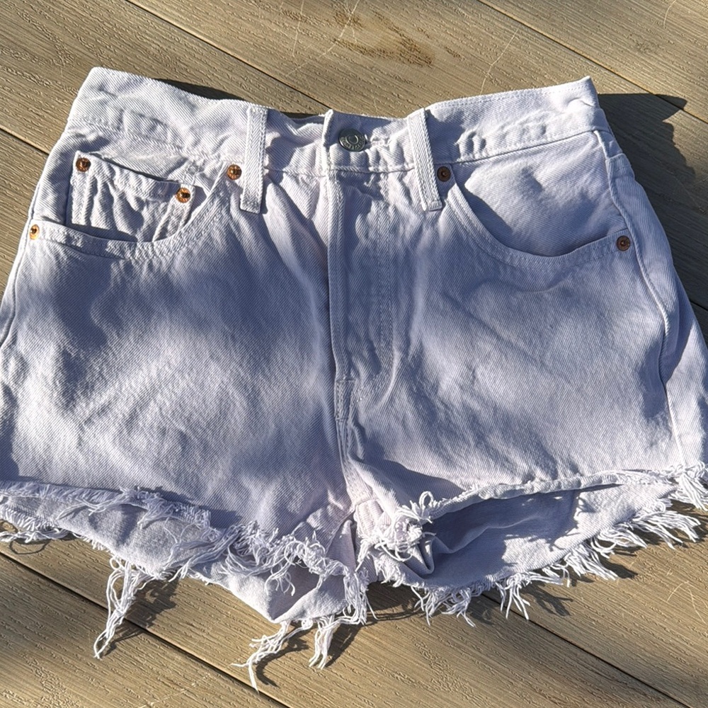 Levi's Light Purple Lavender Ribcage Shorts